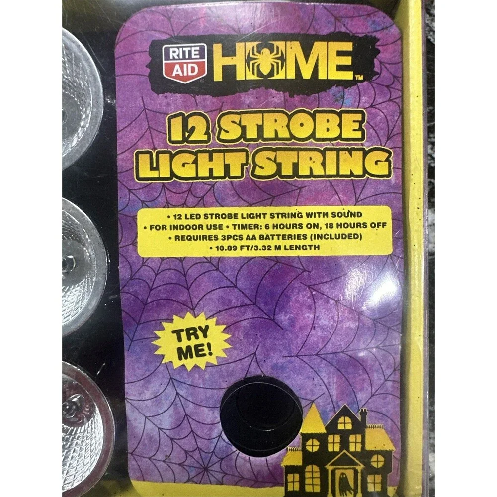 12 LED Strobe Light String Lightning Effect and Sound Halloween